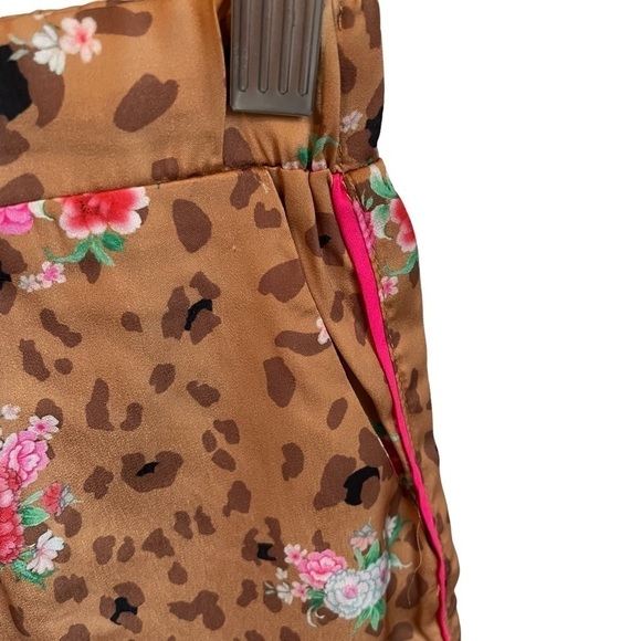 Plush Apparel 3 piece Satin Pajama & Eye Mask Set Florals and Animal Print NWT - Picture 13 of 15